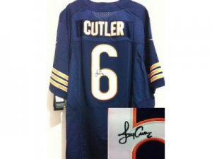 Nike Chicago Bears #6 Jay Cutler Blue Jerseys(Signed Elite)