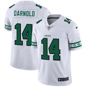 New York Jets #14 Sam Darnold Nike White Team Logo Vapor Limited NFL