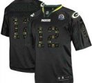 Nike Packers #12 Aaron Rodgers New Lights Out Black With Hall of Fame 50th Patch NFL Elite Jersey