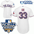 2010 world series patch texas rangers #33 josh hamilton white