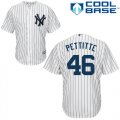 Men's Majestic New York Yankees #46 Andy Pettitte Replica White Home MLB Jersey