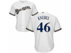 Youth Milwaukee Brewers #46 Corey Knebel Authentic White Home Cool Base MLB Jersey