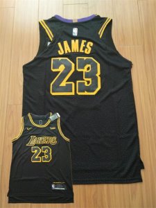 Lakers #23 Lebron James Black City Edition Nike Authentic Jersey