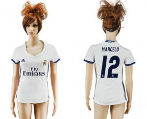 Womens Real Madrid #12 Marcelo Home Soccer Club Jersey