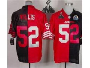 2013 Nike Super Bowl XLVII San Francisco 49ers #52 Patrick Willis Black-Red[With Hall of Fame 50th Patch Elite]