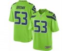Mens Nike Seattle Seahawks #53 Arthur Brown Elite Green Rush NFL Jersey