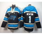 nike nfl jerseys carolina panthers #1 newton blue-black[pullover hooded sweatshirt]