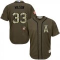 Men Los Angeles Angels Of Anaheim #33 C.J. Wilson Green Salute to Service Stitched Baseball Jersey