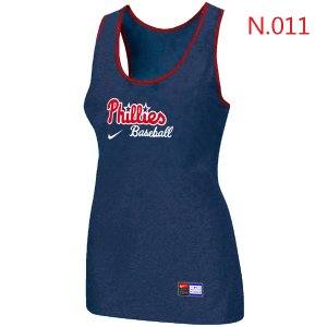 Nike Philadelphia Phillies Tri-Blend Racerback stretch Tank Top Blue