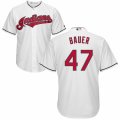 Men's Majestic Cleveland Indians #47 Trevor Bauer Authentic White Home Cool Base MLB Jersey