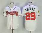 Braves #29 John Smoltz White 1995 Throwback Jersey