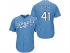 Youth Majestic Kansas City Royals #41 Danny Duffy Replica Light Blue Alternate 1 Cool Base MLB Jersey