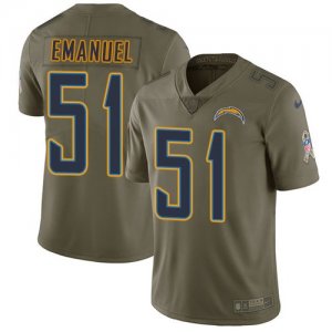 Nike Chargers #51 Kyle Emanuel Olive Salute To Service Limited Jersey