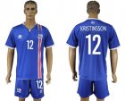 Iceland #12 Kristinsson Home Soccer Country Jersey