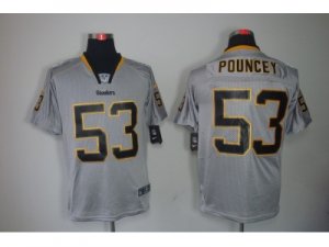 Nike NFL Pittsburgh Steelers #53 Maurkice Pouncey grey jerseys[Elite lights out]