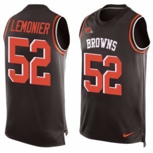 Mens Nike Cleveland Browns #52 Corey Lemonier Limited Brown Player Name & Number Tank Top NFL Jersey