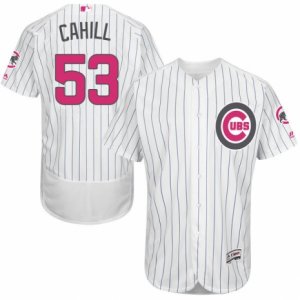 Men\'s Majestic Chicago Cubs #53 Trevor Cahill Authentic White 2016 Mother\'s Day Fashion Flex Base MLB Jersey