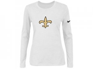 Nike New Orleans Saints Women\'s Of The City Long Sleeve Tri-Blend T-Shirt - White