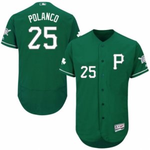 Men\'s Majestic Pittsburgh Pirates #25 Gregory Polanco Green Celtic Flexbase Authentic Collection MLB Jersey