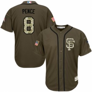 Mens Majestic San Francisco Giants #8 Hunter Pence Replica Green Salute to Service MLB Jersey