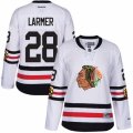 Womens Reebok Chicago Blackhawks #28 Steve Larmer Authentic White 2017 Winter Classic NHL Jersey