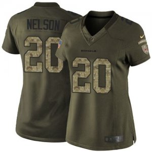 Women Nike Cincinnati Bengals #20 Reggie Nelson Green Salute to Service Jerseys