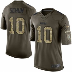 Mens Nike Green Bay Packers #10 Jacob Schum Limited Green Salute to Service NFL Jersey