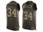 Mens Nike New England Patriots #34 Rex Burkhead Limited Green Salute to Service Tank Top NFL Jersey