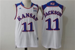 Kansas Jayhawks 11 Josh Jackson White College Basketball Jersey