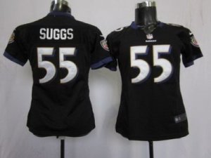 Nike Women Baltimore Ravens #55 Terrell Suggs Black Jerseys