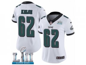 Women Nike Philadelphia Eagles #62 Jason Kelce White Vapor Untouchable Limited Player Super Bowl LII NFL Jersey