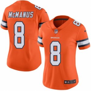 Women\'s Nike Denver Broncos #8 Brandon McManus Limited Orange Rush NFL Jersey