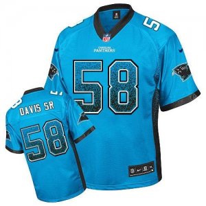 Nike Carolina Panthers #58 Thomas Davis Sr Blue Alternate Men\'s Stitched NFL Elite Drift Fashion Jersey