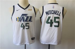 Jazz #45 Donovan Mitchell White Youth Nike Swingman Jersey