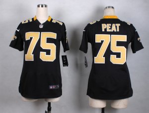 Women Nike New Orleans Saints #75 Peat black jerseys