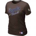 Women MLB Kansas City Royals Brown Nike Short Sleeve Practice T-Shirt