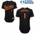 Men's Majestic Baltimore Orioles #1 Everth Cabrera Authentic Black Alternate Cool Base MLB Jersey