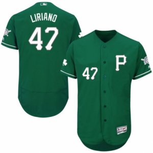 Men\'s Majestic Pittsburgh Pirates #47 Francisco Liriano Green Celtic Flexbase Authentic Collection MLB Jersey