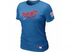 Women MLB Washington Nationals L.blue Nike Short Sleeve Practice T-Shirt