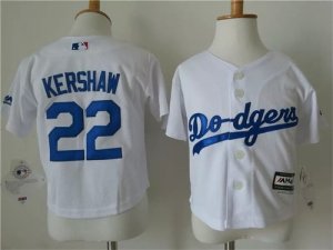 Dodgers #22 Clayton Kershaw White Toddler New Cool Base Jersey