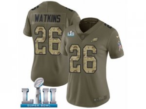 Women Nike Philadelphia Eagles #26 Jaylen Watkins Limited Olive Camo 2017 Salute to Service Super Bowl LII NFL Jersey