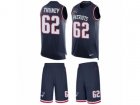Nike New England Patriots #62 Joe Thuney Limited Navy Blue Tank Top Suit NFL Jersey