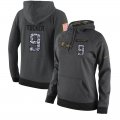 NFL Women's Nike Baltimore Ravens #9 Justin Tucker Stitched Black Anthracite Salute to Service Player Performance Hoodie