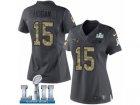 Women Nike New England Patriots #15 Chris Hogan Limited Black 2016 Salute to Service Super Bowl LII NFL Jersey