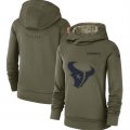 Houston Texans Nike Womens Salute to Service Team Logo Performance Pullover Hoodie Olive