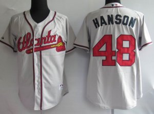 MLB Jerseys Atlanta Braves #48 Hanson grey