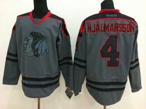 NHL chicago blackhawks #4 Nikals Hjalmarsson Charcoal Cross Check Jerseys