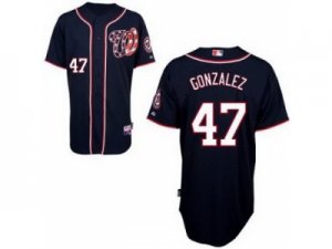 mlb Washington Nationals #47 Gonzalez Blue