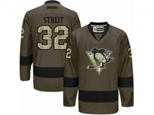 Mens Reebok Pittsburgh Penguins #32 Mark Streit Premier Green Salute to Service NHL Jersey