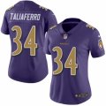 Women's Nike Baltimore Ravens #34 Lorenzo Taliaferro Limited Purple Rush NFL Jersey